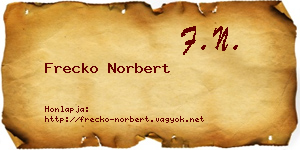 Frecko Norbert névjegykártya